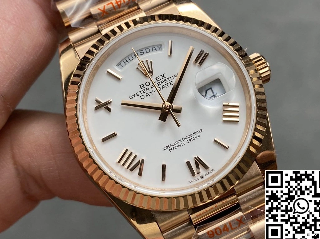 Steel Date Day Rose White M128235 Factory 36mm QF Gold Tungsten v5 Dial Rolex 0319